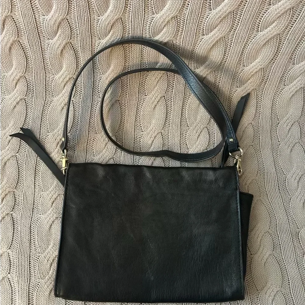SOLD- Kate Spade Black Textured Leather Crossbody - Picture 2 of 4